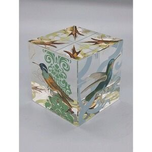 HummingBird Art Glass Paperweight by Fringe Studios 2.25" x 2.25"